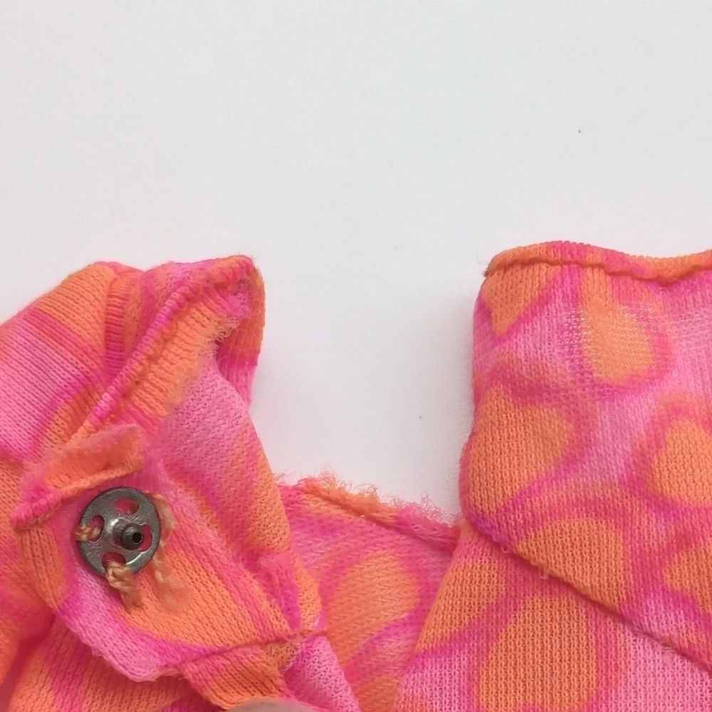 Vtg 1969 Mattel PJ Barbie #1113 Dress Pink Orange Floral Mod Bell Sleeve Japan